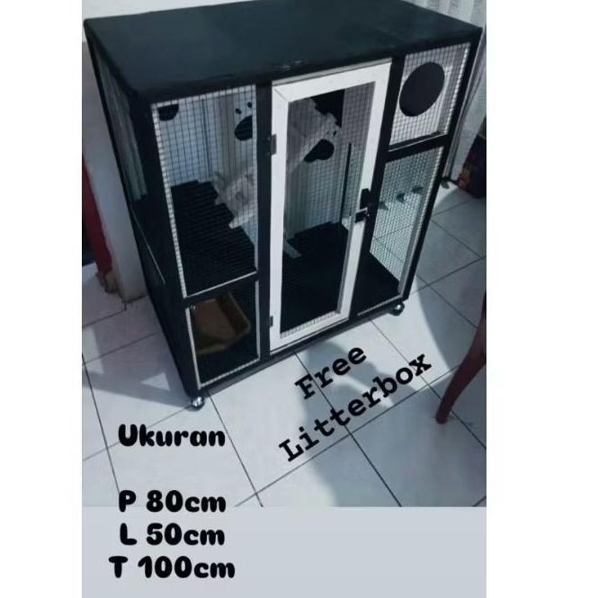 -HSR- Kandang Kucing Besar Bahan Kayu Nangka Jati