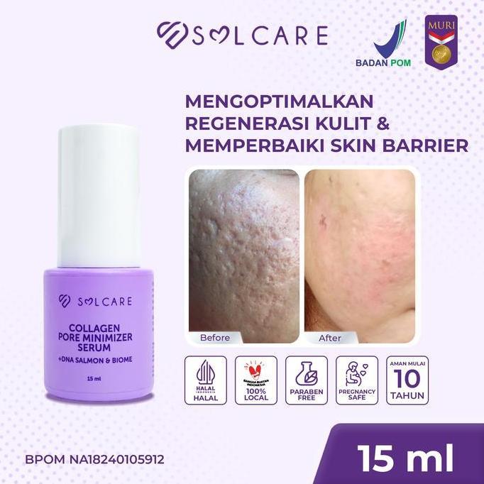 Bodies- Solcare Collagen Pore Minimizer Serum + Dna Salmon & Biome Serum Penghilang Bopeng & Pengeci