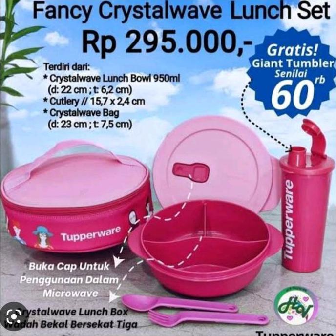 Fancy crystalwave lunch set tupperware