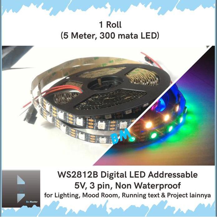 WS2812B WS2812 1 roll Smart LED Strip RGB Digital non waterproof Addressable RGB WS2812B 60/M 5 Mete