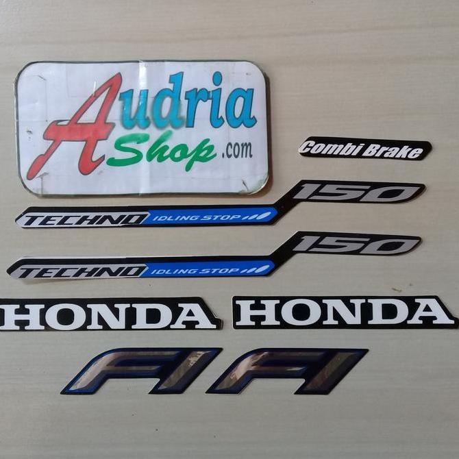 Striping Sticker Motor Vario Techno Iss 150 2017 Hitam-Biru ASLI