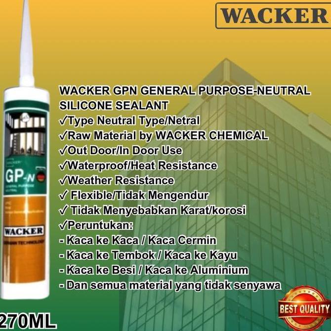 WACKER GPN/Lem Kaca Silicone Sealant Wacker GPN - Harga 1BOX/25botol