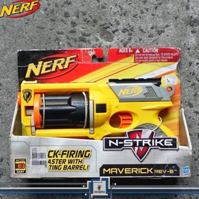 Promo Nerf MAVERICK REV-6 Blaster with Suction Dart Classic Nerf Disruptor Commander Agility Stronga