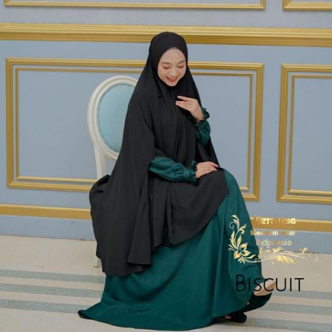 GAMIS HERMOSA MOTIF BISCUIT WARNA HIJAU BOTOL/GAMIS HIJAU TUA HERMOSA/GAMIS HIJAU TUA BISA COD Canti