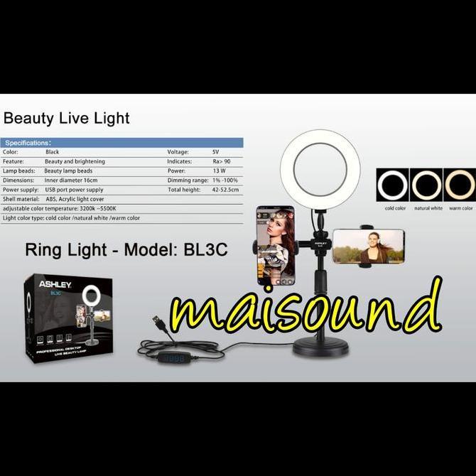 RING LIGHT LAMPU SELFIE VLOG VLOGGER STANDING LIGHTING BULAT MEJA