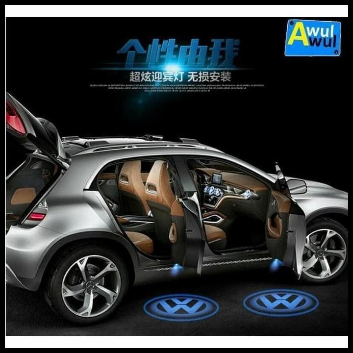 GRATIS ONGKIR LAMPU PINTU MOBIL LED LOGO VW VOLKSWAGEN GOLF TIGUAN TOUAREG SCIROCCO 