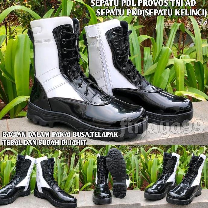 DV44 - sepatu pdl provos tni kilap/sepatu pkd satpam/sepatu kelinci/sepatu hitam putih/sepatu provos