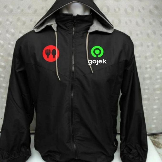 DI164 - jaket parasut hoodie bolak balik ojol food premium//jaket bolak balik