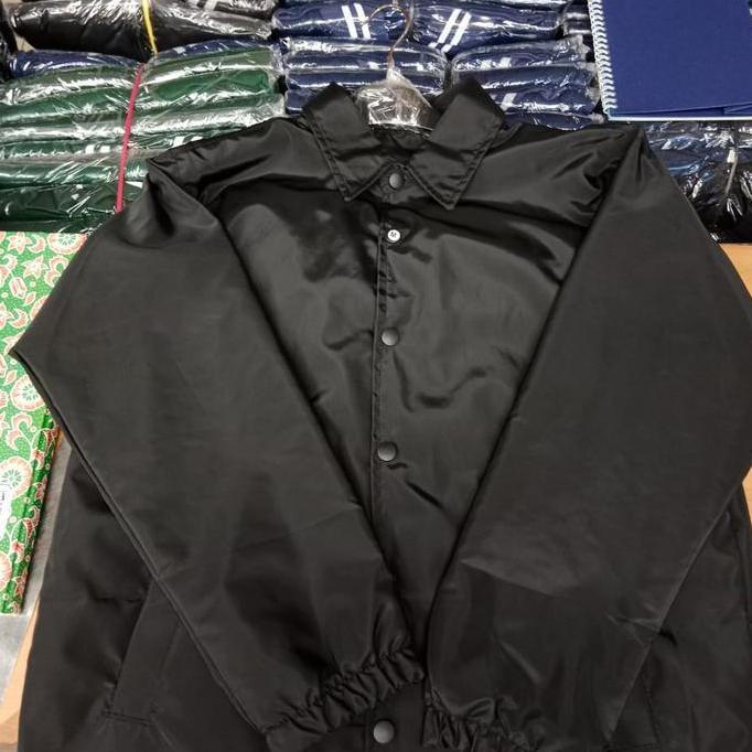 DS276 - Jacket Coach Windbreaker HITAM DAN NAVY Polos Murah Parasut Jaket Coach Pria Bisa custom log