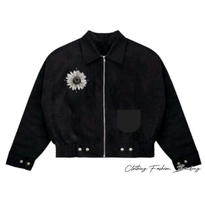 DF261 >> Jaket Pria & Wanita Yang Lagi Hits / Jaket Croup Motip Bunga Premium