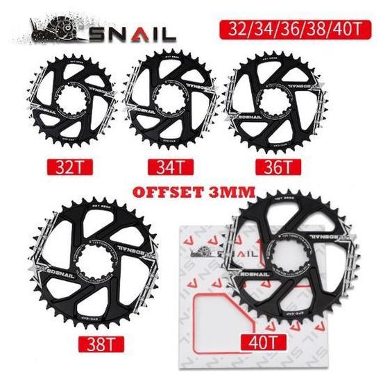 Chainring GXP SNAIL 32T 34T 36T 38T 40T Chain ring 32 T 34 T 36 T 38 T 40 T OFFSET 3MM Crank GXP X9 