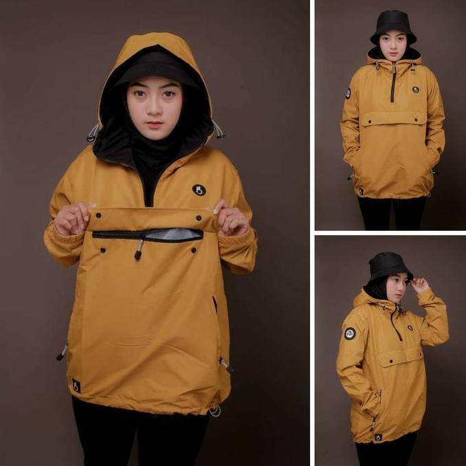 DF203 - THE BOJIEL Jaket Parasut Unisex Model Cagoule Simple Waterproof Original Dengan Kantong Dora