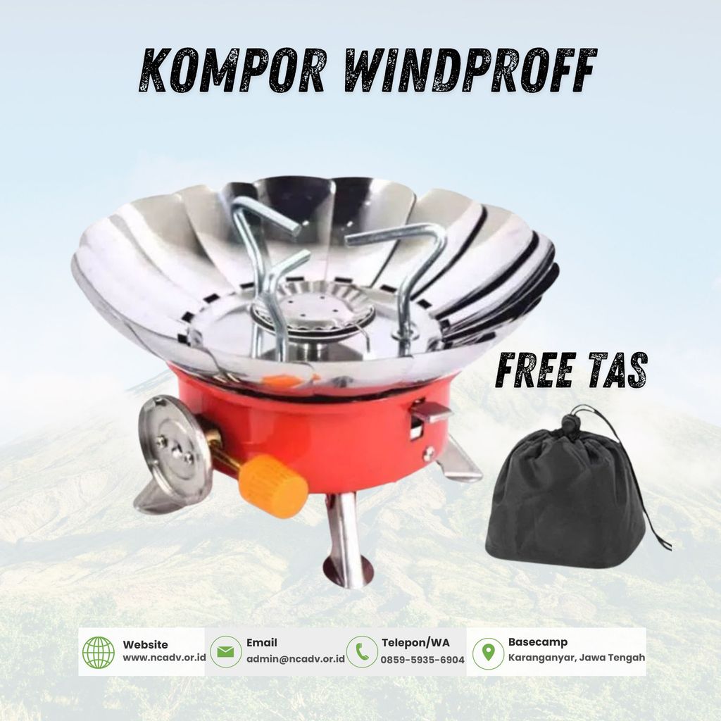 [ FREE 1 PC TAS ] Kompor Camping Gas Windproff Bunga Portabel Stove / Kompor Gunung Murah