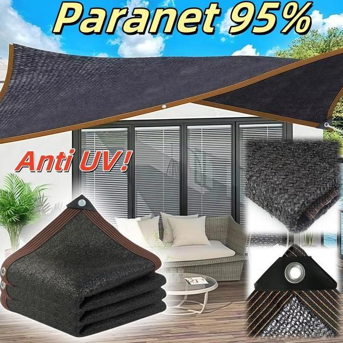 Vinnatsu - Jaring Paranet Paranet 95% Anti-UV Jaring Hitam Jaring Paranet Jaring Rumah Kaca Jaring T
