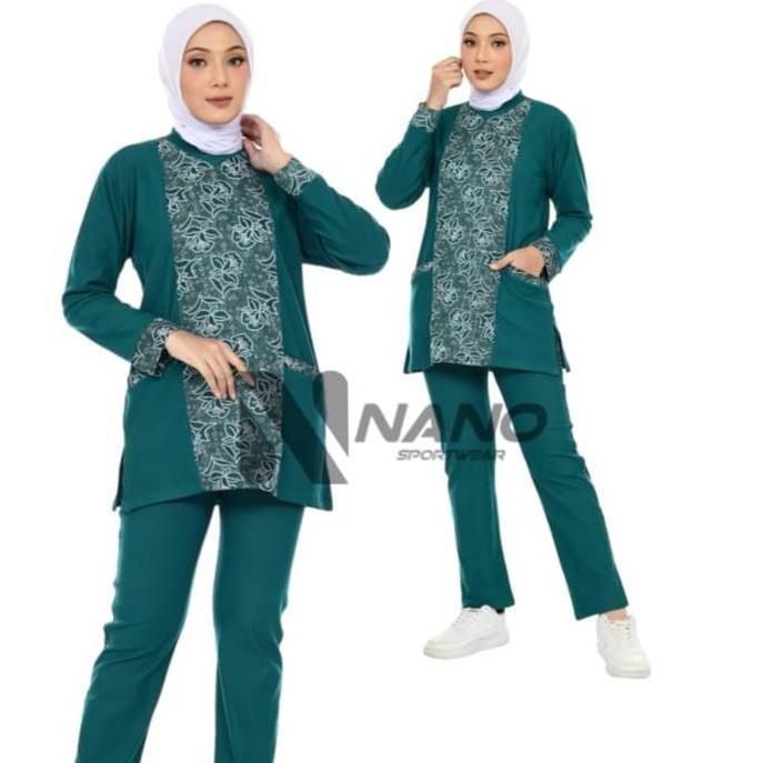NANO || BAJU OLAHRAGA MUSLIM / SETELAN BAJU SENAM TUNIK PKK
