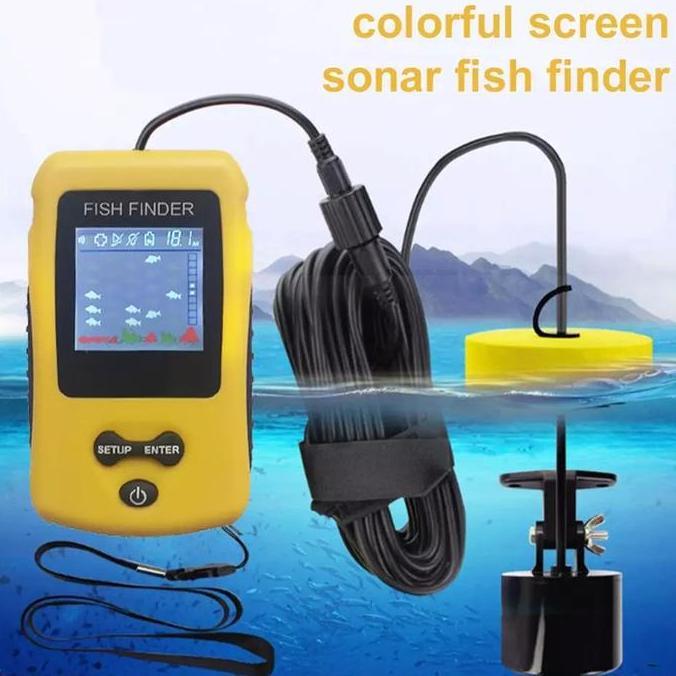 sonar sensor pencari ikan/portable 100m fish finder/gps lacak ikan