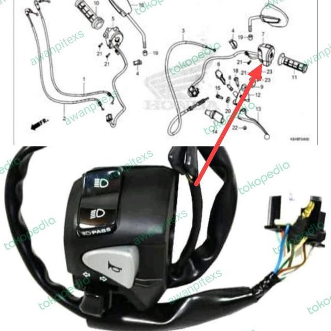 holder kiri saklar klakson crf150 original
