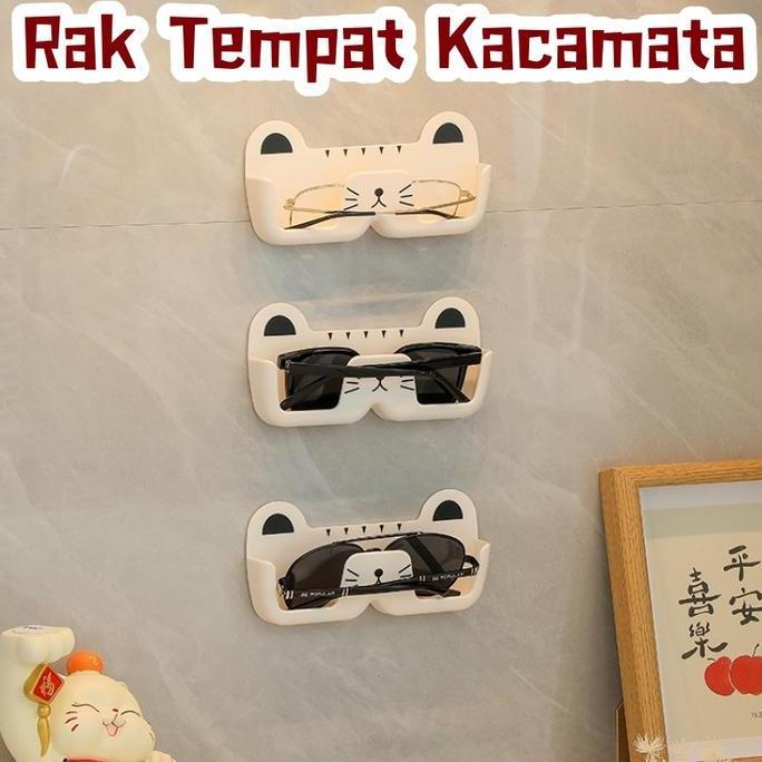 Rak Tempat Kacamata Gantung Dinding Kotak Penyimpanan Kacamata Tempel Dinding Lucu Rak Display Kacam