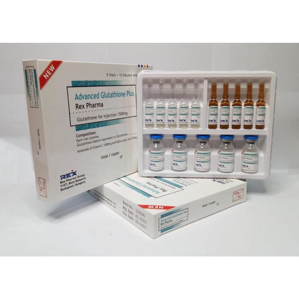 Glutathione 1500mg Injection Plus Vitamin C 1000mg Dan Alpha Lipoic Acid REX PHARMA