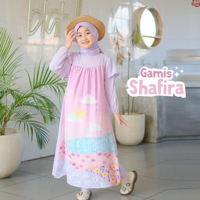 Gamis Shafira Anak Perempuan 1 - 12 Tahun Muslim Baju Remaja Wanita