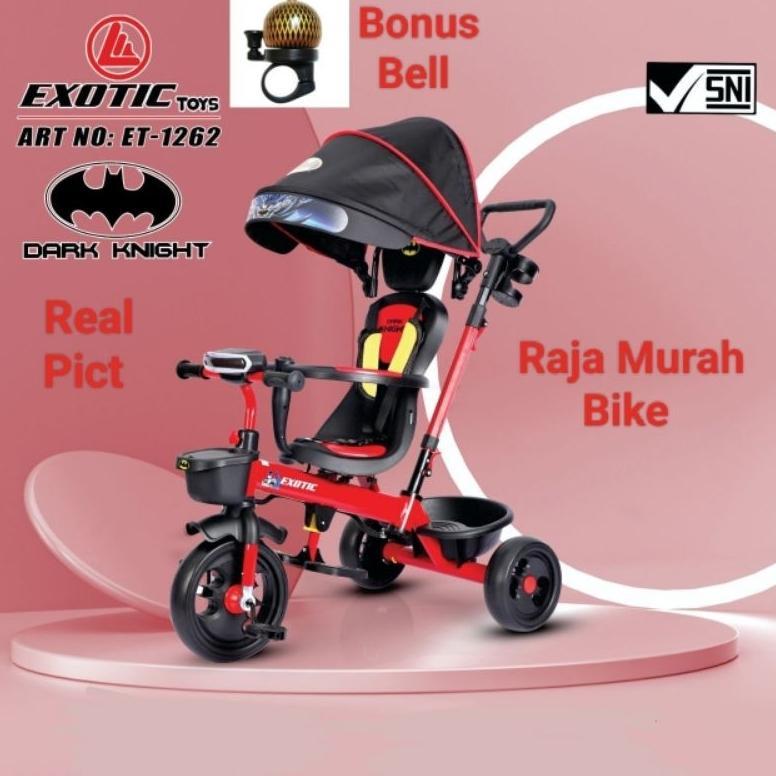 -ALS- Sepeda Anak Roda Tiga Exotic ET-1262 Batman Sepeda Stroller Roda Tiga Exotic ET1262