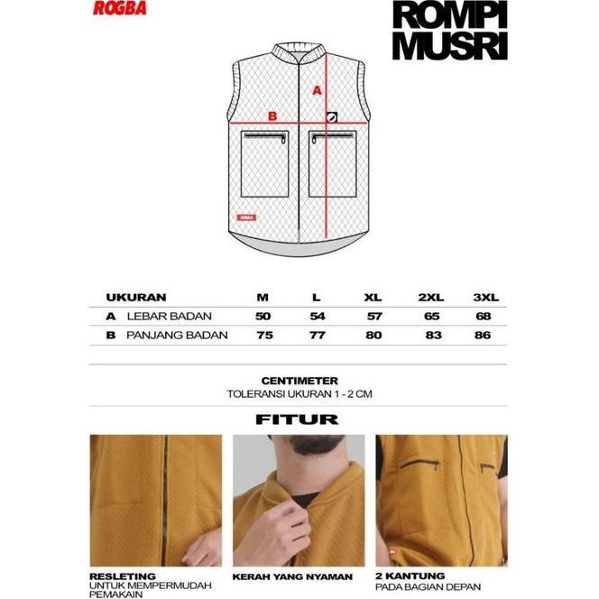 Ready Rompi Musri Rompi Sholat Shalat Muslim Pria Cowok ROGBA Original GS