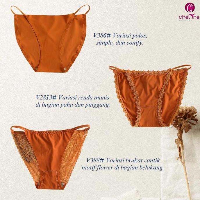 Chelyne Celana Dalam Mini V386 / V2813 / V388 Seamless Lycra Tebal - Model Tali Spaghetti