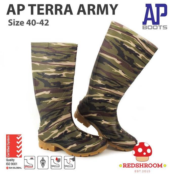 devarahardians - sepatu boot tinggi ap boots ap terra army - sepatu berkendara shoes pria karet