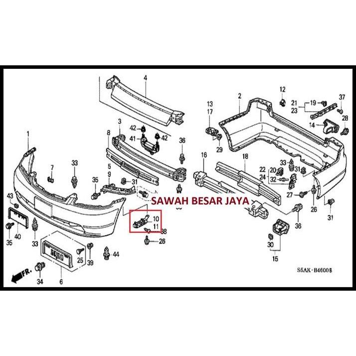 DISKON BRACKET BRAKET BREKET SPACER - PLASTIK PEGANGAN DUDUKAN BUMPER BEMPER DEPAN HONDA CIVIC ES CE
