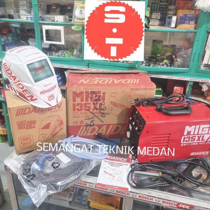 TERBARU - MIGi-135XL MESIN TRAFO LAS MIG MIGi TANPA GAS CO2 135 XL 5kg DAIDEN