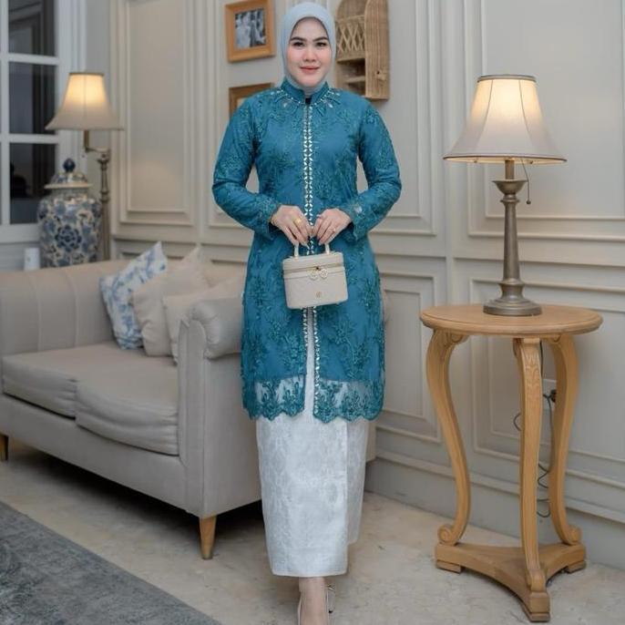 SETELAN TUNIK SABRINA PAYET MUTIRAN MEWAH Formal Muslim Mutiara Nyaman Pesta Kombinasi Wanita Kondan