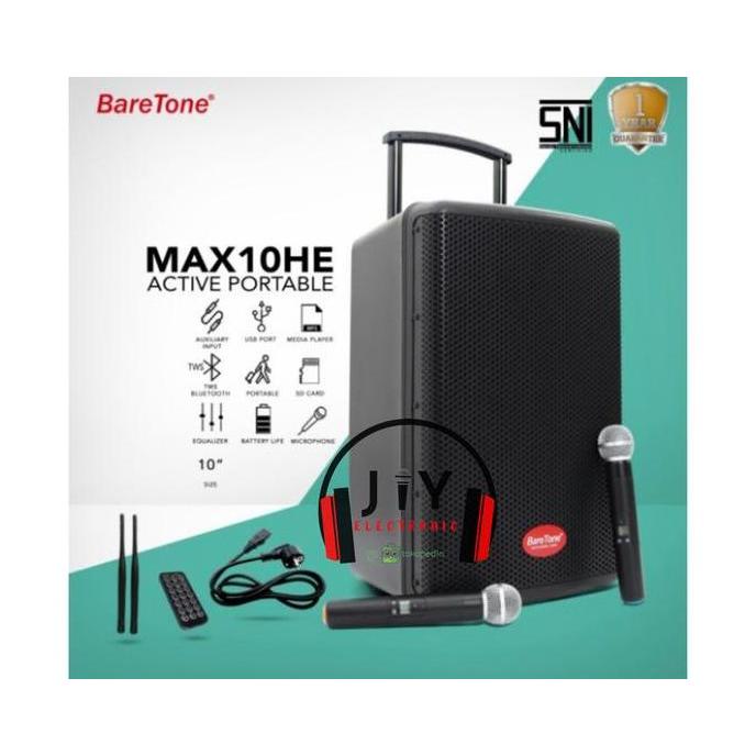 BEBAS ONGKIR - Speaker Portable Wireless Baretone 10 inch MAX 10 HE MAX10HE MAX-10HE