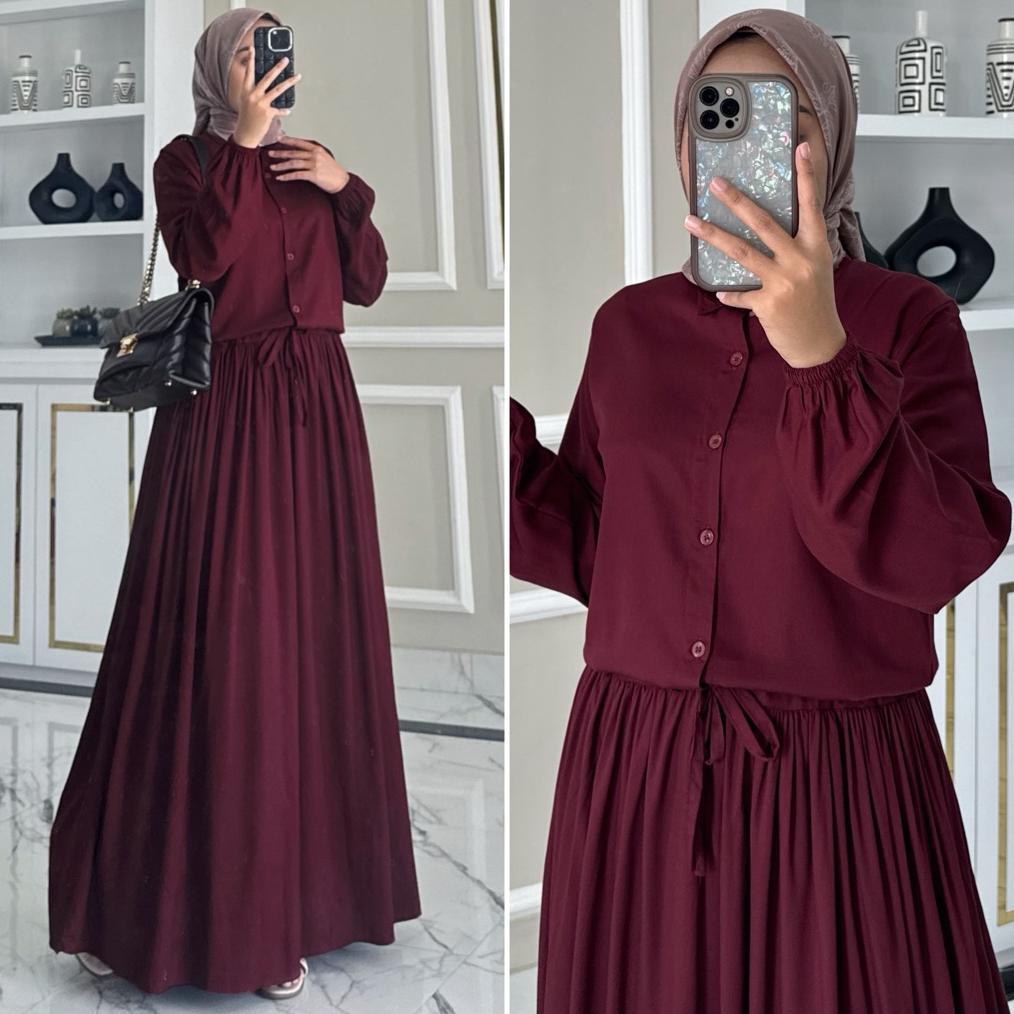 Sale AURELIA dress by ZALFA OUTFIT / gamis polos / dress polos / gamis rayon