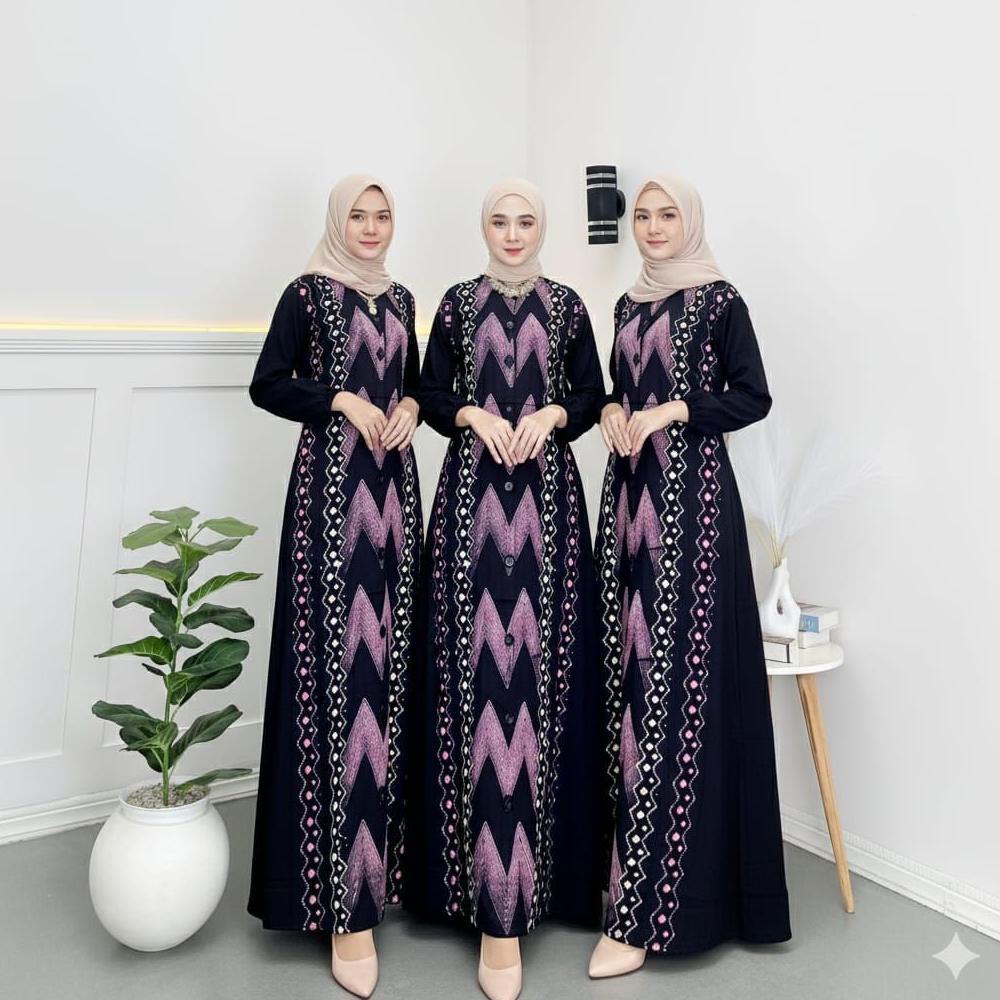 CUCI GUDANG GAMIS TWILL ORI  full kancing best seller klok mewah maxi  panjang Dress gamis lebaran