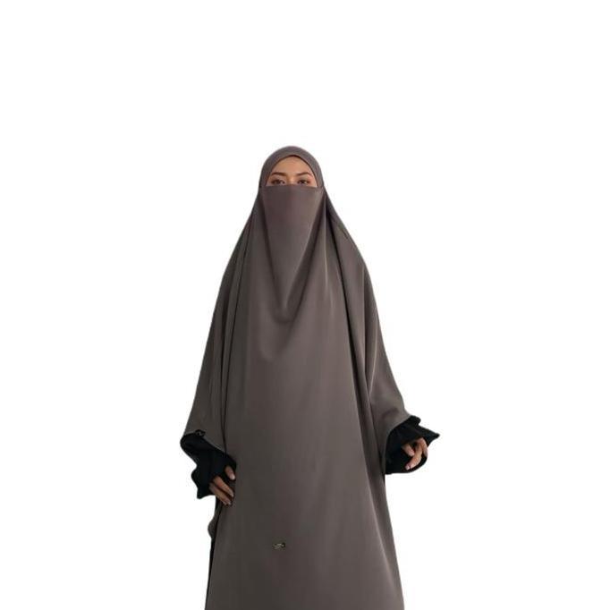 AURA French Khimar Square by Nisin hijab bahan Marbella Luxury anti UV free cadar