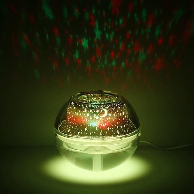 LED urifier Diffuser Humidifier Proyektor Lampu Tidur Bulan Bintang / Pelembab Ruangan ber AC