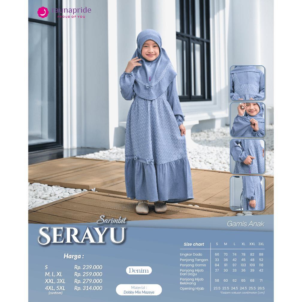 Sarimbit 2026 Sarimbit Raunapride SERAYU DENIM Gamis Rauna Baju Couple Keluarga Lebaran 2026 Sarimbi