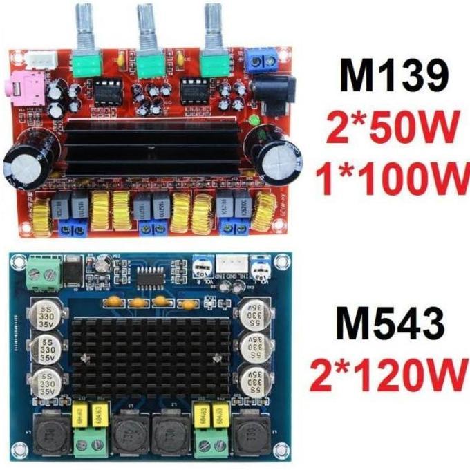 M139 /M543 Kit Power Amplifier Class D DIGITAL AUDIO TPA3116D2 12-24V 2x50W+100W 2x120W Stereo Subwo