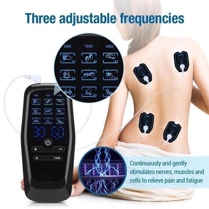 Mesin Terapi Pijat Akupuntur Digital TENS EMS Alat Stimulasi Otot Terapi Stroke, Pengisian Mudah, Di