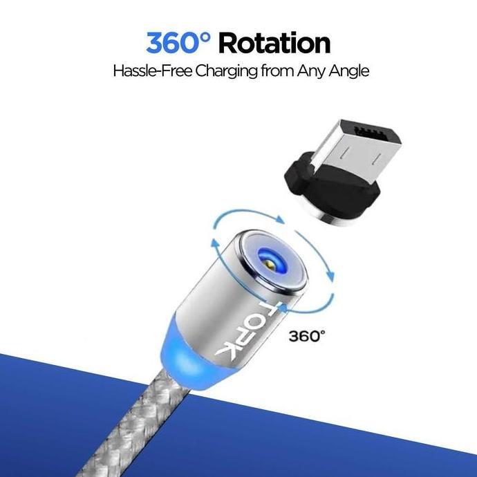 WERNODEN TOPK Kabel Charger Micro USB Magnetic 5V 2.4A