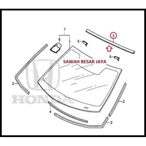 TERMURAH KARET MOLDING LIST LIS KACA BESAR DEPAN BAGIAN ATAS HONDA ACCORD CR2 