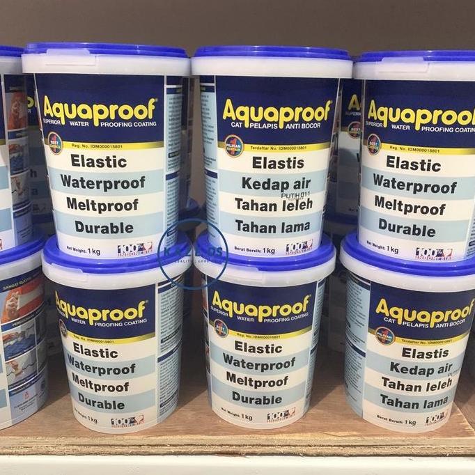 ASLI 100% AQUAPROOF 1KG HARGA SE SURABAYA - READY 1 KG 4 KG 20 KG - PUTIH ABU ABUABU TRANS BIRU MERA