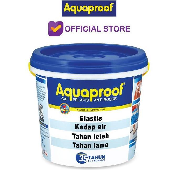 PELAPIS ANTI BOCOR AQUAPROOF WATERPROOFING / CAT GENTENG UKURAN 4KG terlaris