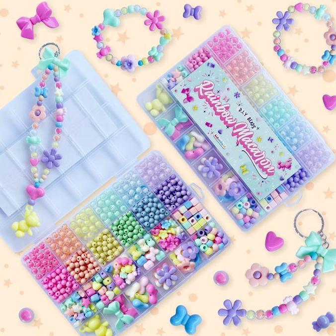 DIY Beads Anak Kidsmile Set Manik Manik Meronce Gelang Kalung Pernak Pernik Manik DIY Colorful Beads