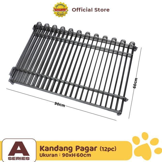 [FR} Kandang Octagon - Kandang Pagar Besi Ukuran 90x60cm isi 12pc | Kandang Pagar Anjing
