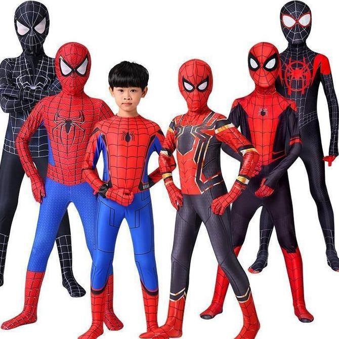 Kostum Spiderman Cosplay Onesie Party Baju Superhero Anak Laba Laba