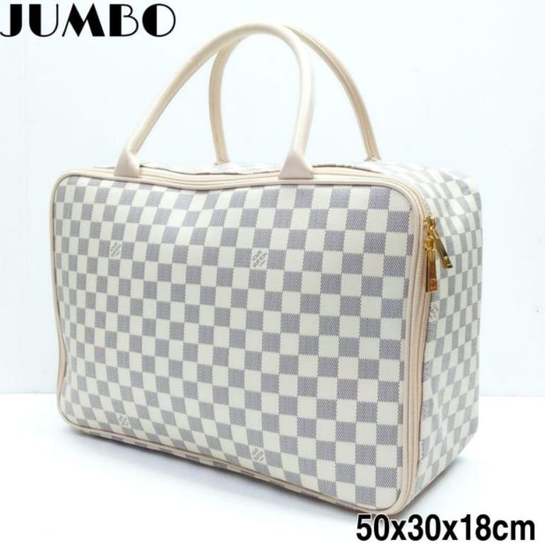 [WOW] TRAVEL BAG JUMBO PREMIUM TAS PAKAIAN JINJING KOTAK KREM