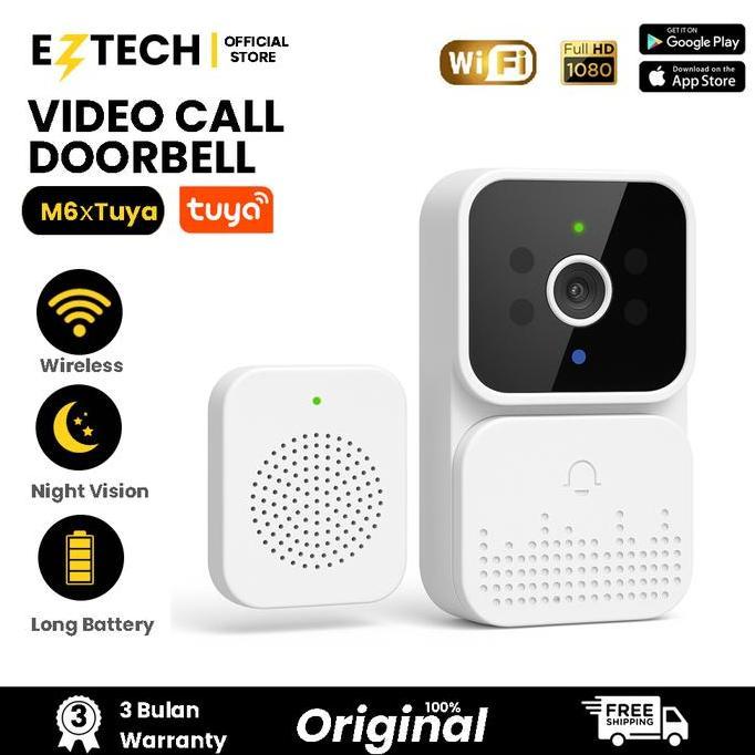Bel Rumah Wireless Tuya DoorBell Kontrol Ponsel Bel pintu visual WIFI TUYA Smart Doorbell Camera [TU