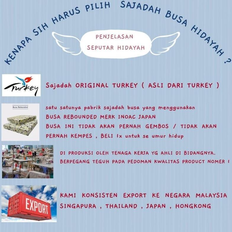 Sajadah Busa INOAC Rebonded Premium Turki Merk HIDAYAH