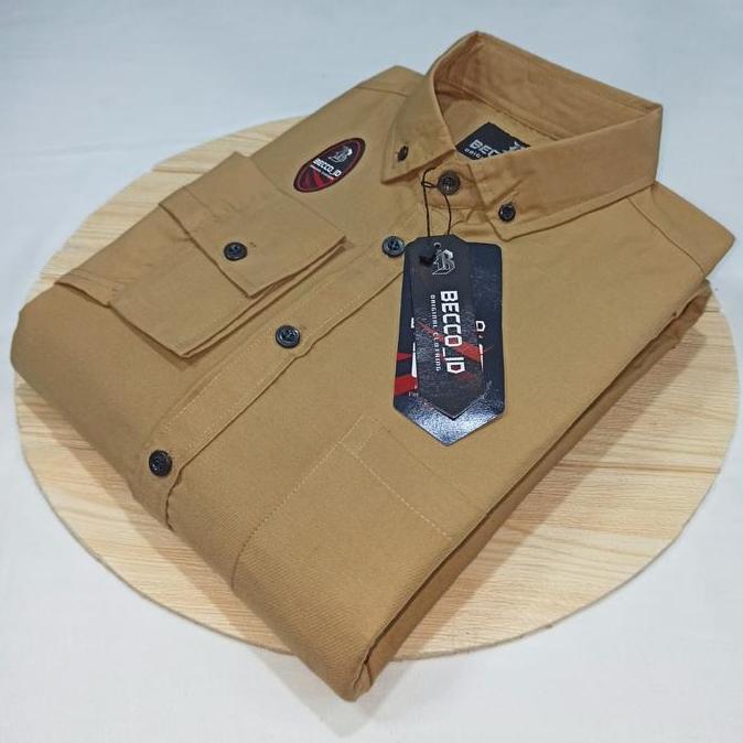 Termurah / Hot Sale Becco.Id Kemeja Panjang Polos Pria Oxford Bahan Cotton Oxport Size M/L/Xl Ready 